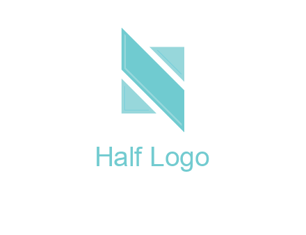 two triangles and a parallelogram forming letter N