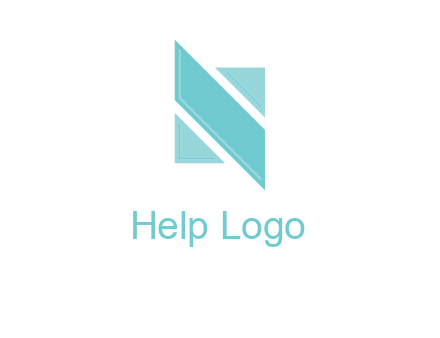 two triangles and a parallelogram forming letter N