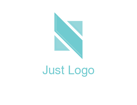 two triangles and a parallelogram forming letter N