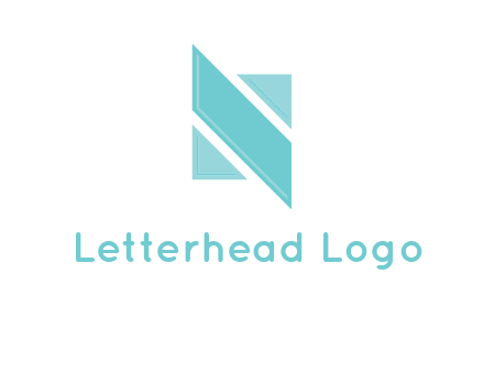 two triangles and a parallelogram forming letter N