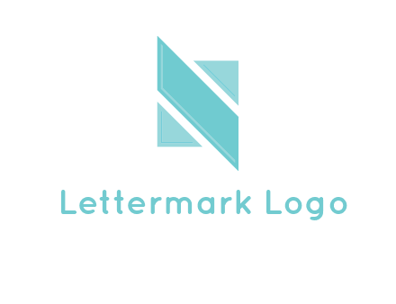 two triangles and a parallelogram forming letter N
