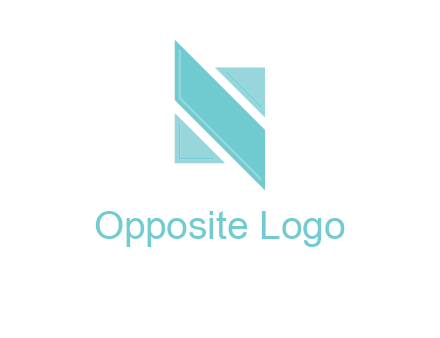 two triangles and a parallelogram forming letter N