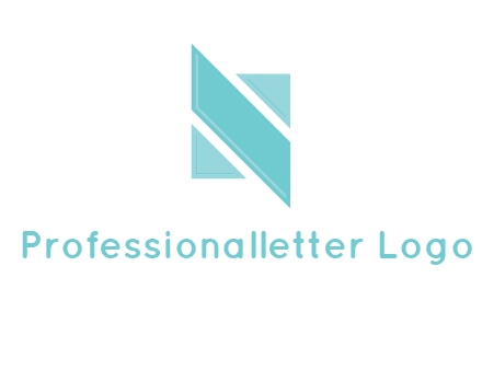 two triangles and a parallelogram forming letter N