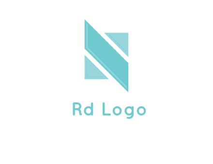 two triangles and a parallelogram forming letter N