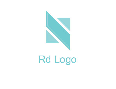 two triangles and a parallelogram forming letter N