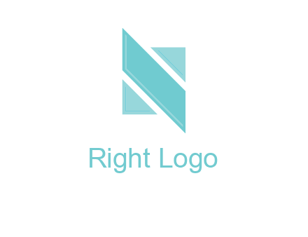 two triangles and a parallelogram forming letter N
