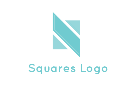 two triangles and a parallelogram forming letter N