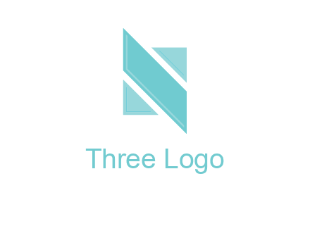 two triangles and a parallelogram forming letter N