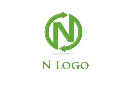 letter N in circle formed with two arrows