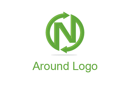 letter N in circle formed with two arrows