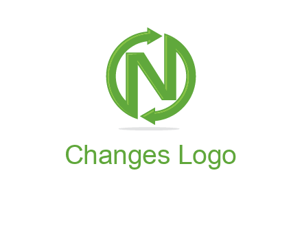 letter N in circle formed with two arrows