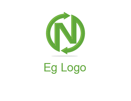 letter N in circle formed with two arrows