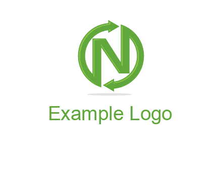 letter N in circle formed with two arrows