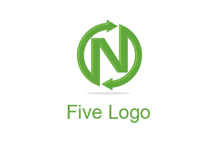 letter N in circle formed with two arrows