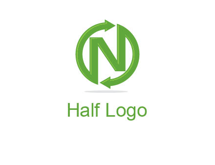 letter N in circle formed with two arrows