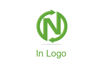 letter N in circle formed with two arrows