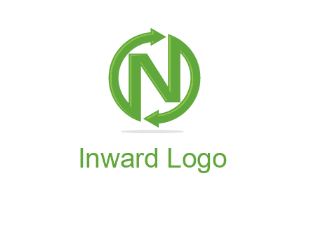 letter N in circle formed with two arrows