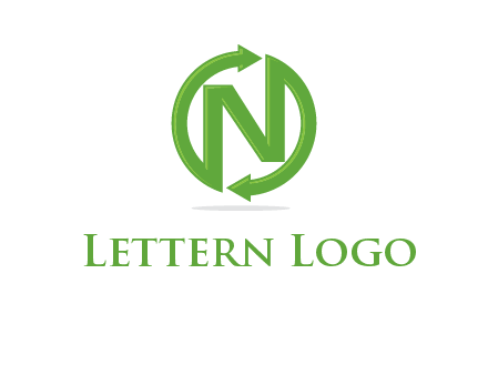 letter N in circle formed with two arrows