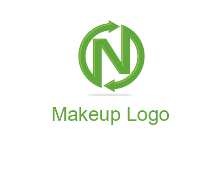 letter N in circle formed with two arrows