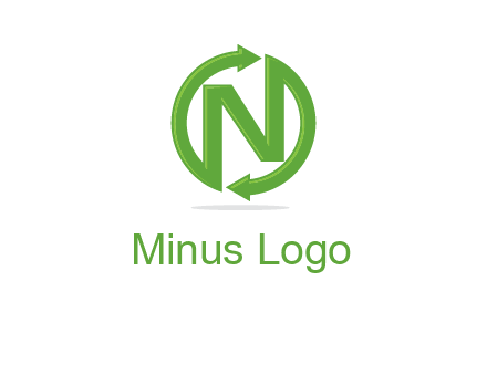 letter N in circle formed with two arrows