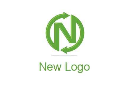 letter N in circle formed with two arrows
