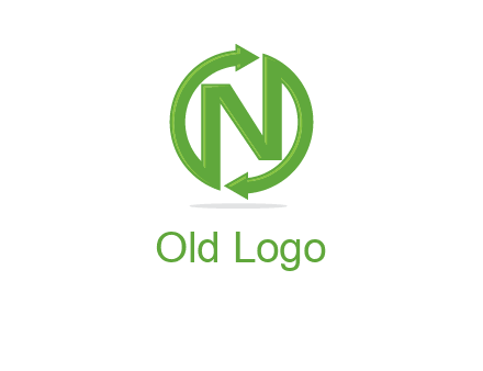 letter N in circle formed with two arrows