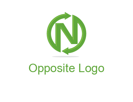 letter N in circle formed with two arrows