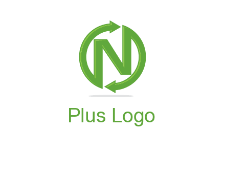 letter N in circle formed with two arrows