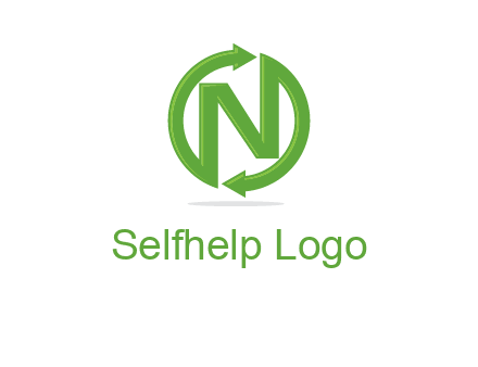 letter N in circle formed with two arrows