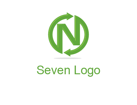 letter N in circle formed with two arrows