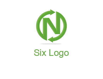letter N in circle formed with two arrows