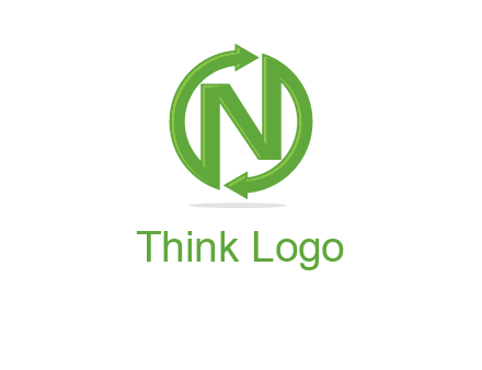 letter N in circle formed with two arrows