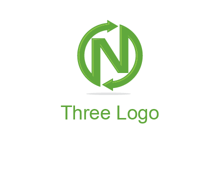 letter N in circle formed with two arrows