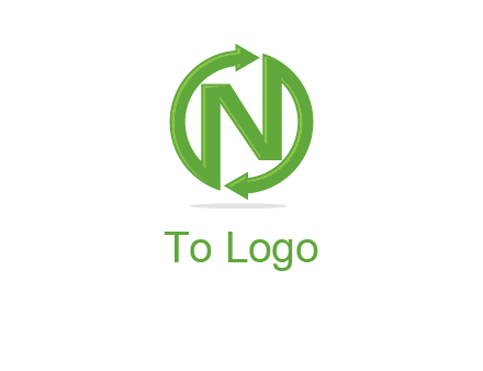 letter N in circle formed with two arrows