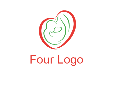 woman and child in heart healthcare logo