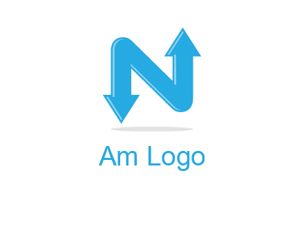 letter N with arrows