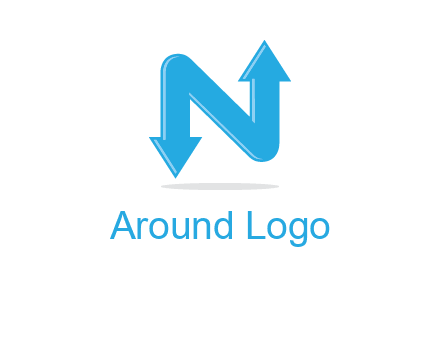 letter N with arrows
