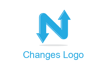 letter N with arrows