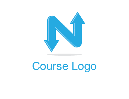 letter N with arrows