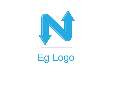 letter N with arrows