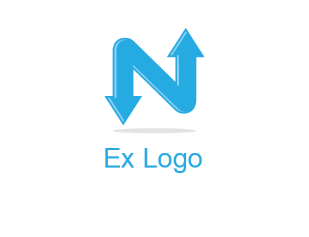 letter N with arrows
