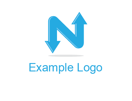 letter N with arrows