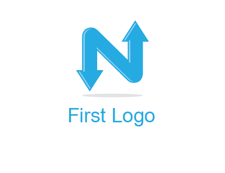 letter N with arrows