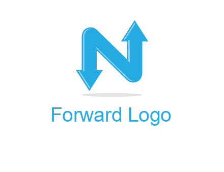 letter N with arrows