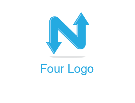 letter N with arrows