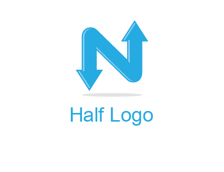 letter N with arrows