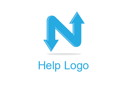 letter N with arrows