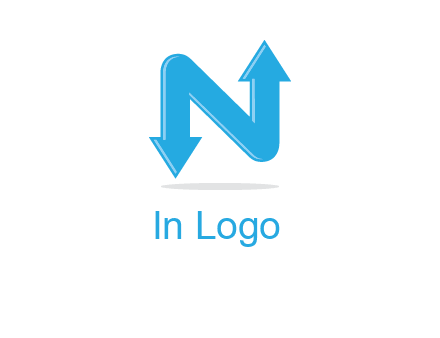 letter N with arrows