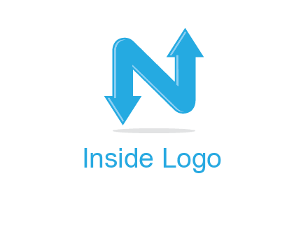 letter N with arrows