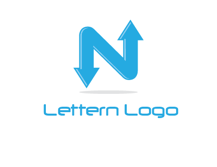 letter N with arrows